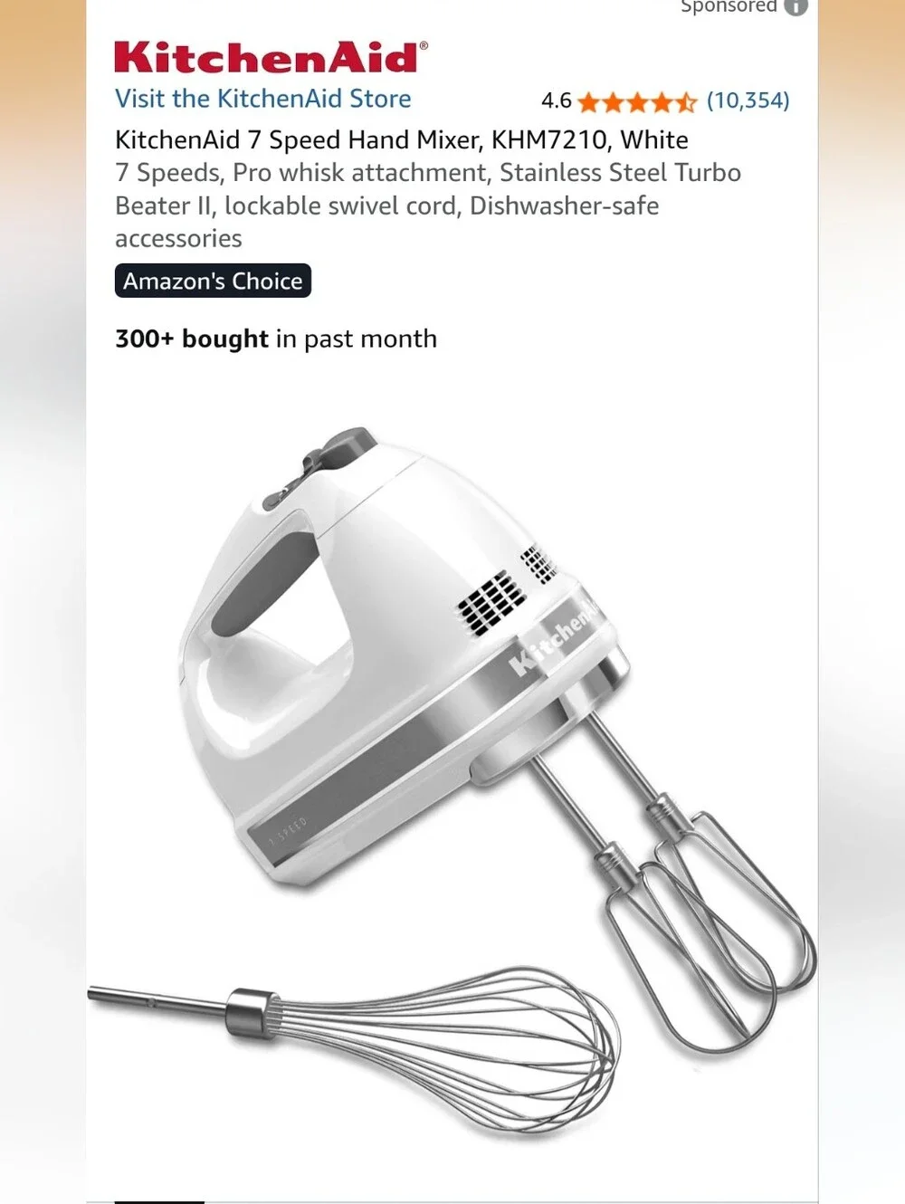 BRAND NEW 7 Speed Kitchenaid Hand Mixer